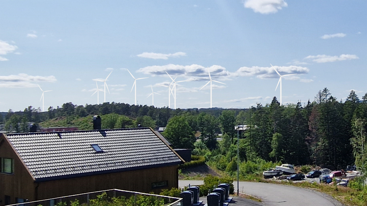 Vindturbiner på Omre, sett fra Støle